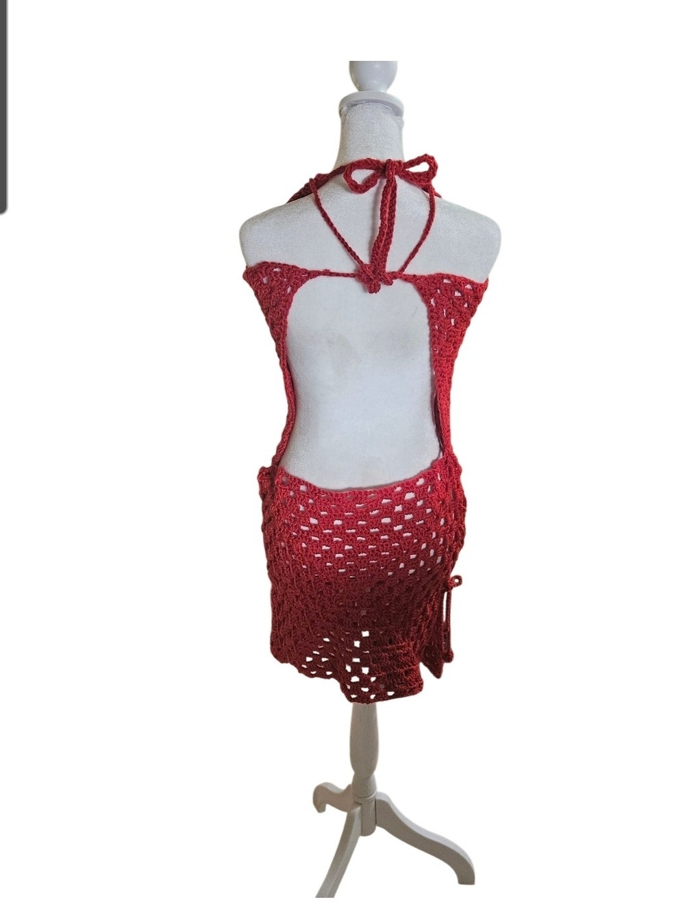 HANDCRAFTED GRANNYCORE DRESS WEARABLE ART - Picture 6 of 16